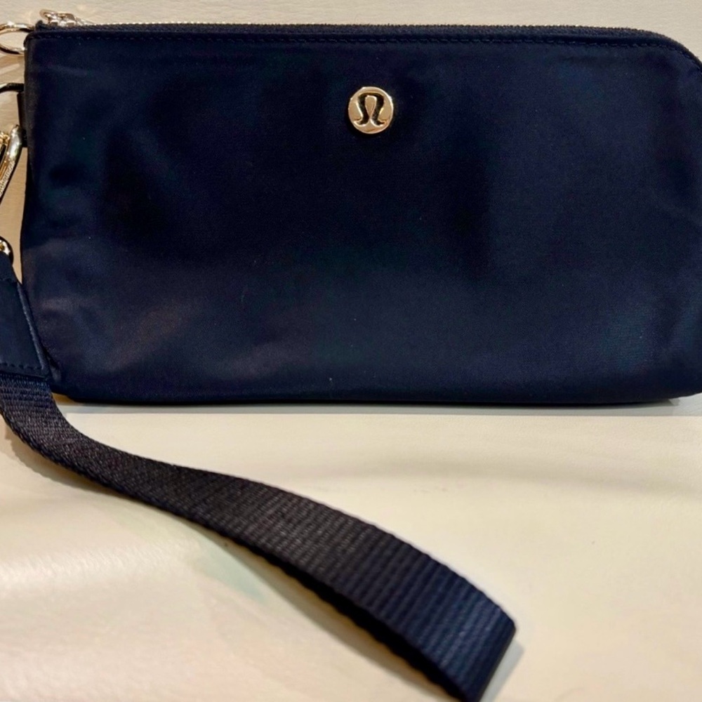 lululemon athletica Black Wristlet Pouch with Double Zipper